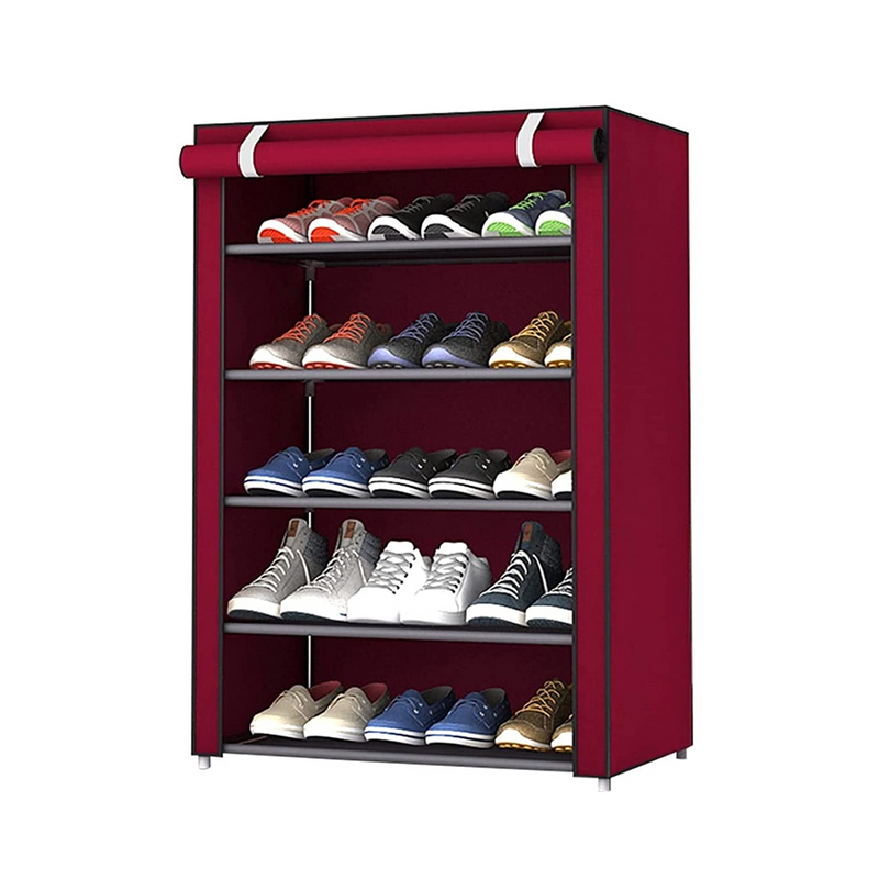 Zapatero Organizador Hogar Tela 5 Niveles 92x60x30 CM Red Wine