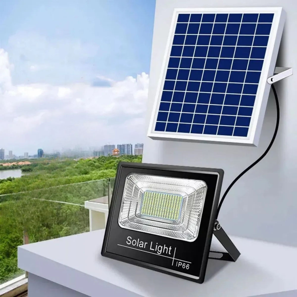 Foco Solar 112 LED 60 Watt Panel Solar Control Remoto