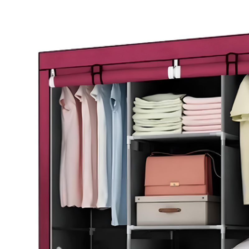 Closet Organizador Armable Tela Red Wine 3 Cuerpos 130x45x175 CM