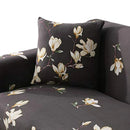 Funda Protectora Sillón Sofá Tela Elásticada 3 Cuerpos 220 CM Flores Café