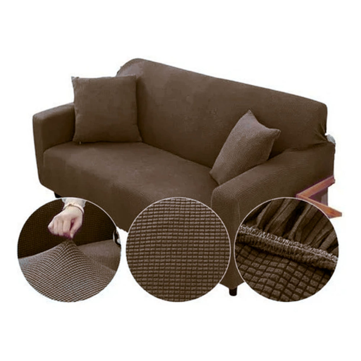 Funda Protectora Sillón Sofá Tela Elástica da 1 Cuerpo 140 CM Café