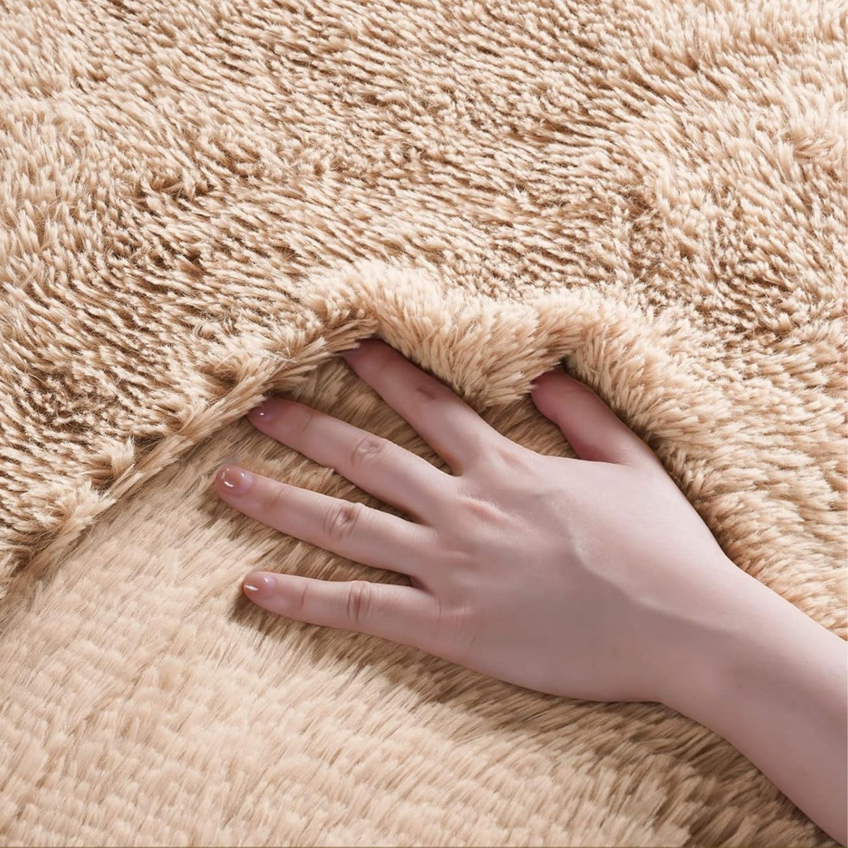 Alfombra Peluda Super Suave 2x1,5 MTS Beige Liso