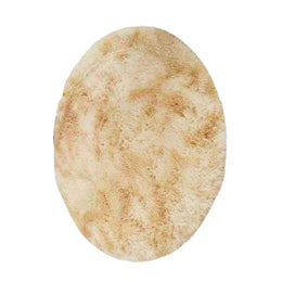 Alfombra Peluda Super Suave Redonda 1 MTS Beige Jaspeado