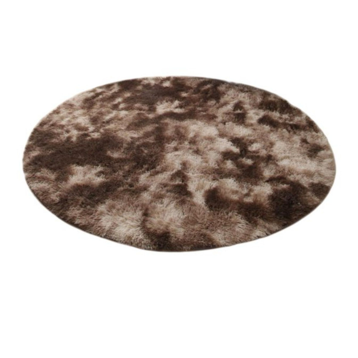 Alfombra Peluda Super Suave Redonda 1 MTS Café Jaspeado