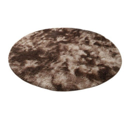 Alfombra Peluda Super Suave Redonda 1 MTS Café Jaspeado