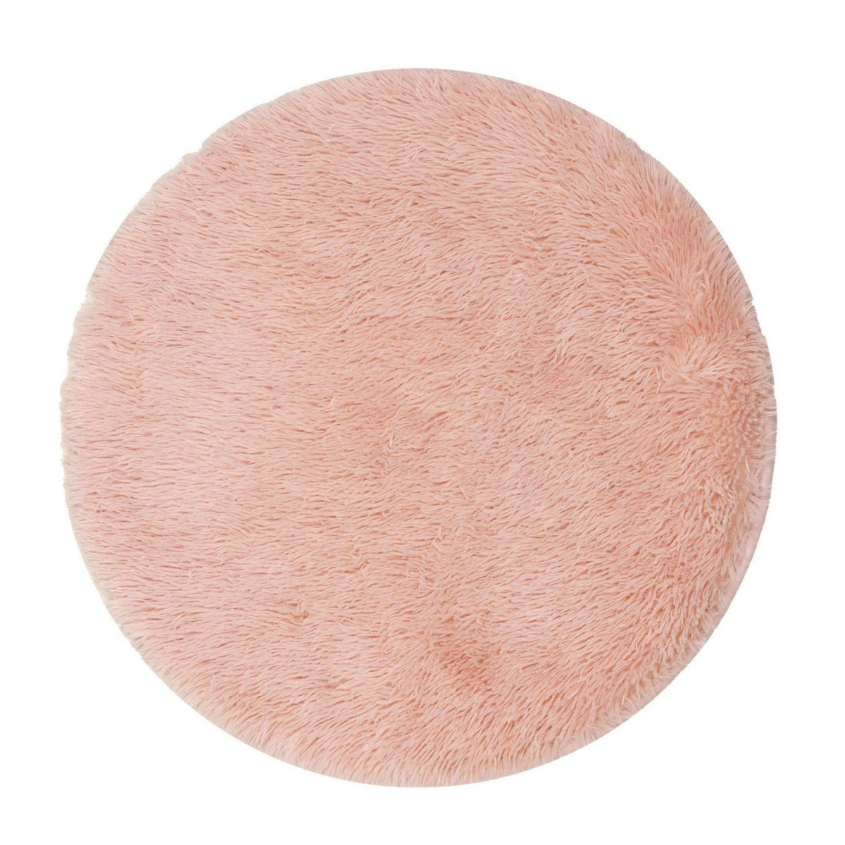 Alfombra Peluda Super Suave Redonda 1 MTS Rosa