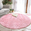 Alfombra Peluda Super Suave Redonda 1 MTS Rosa