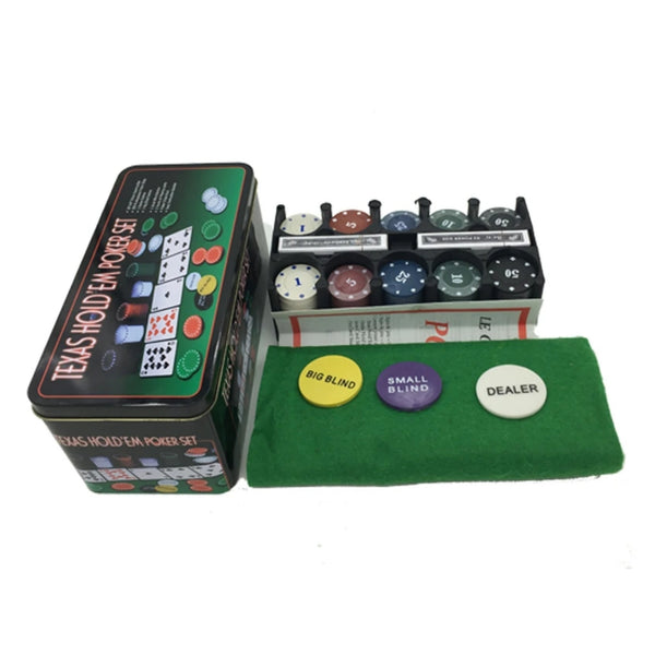 Set Juego Poker Mesa 200 Fichas + Naipes Mantel