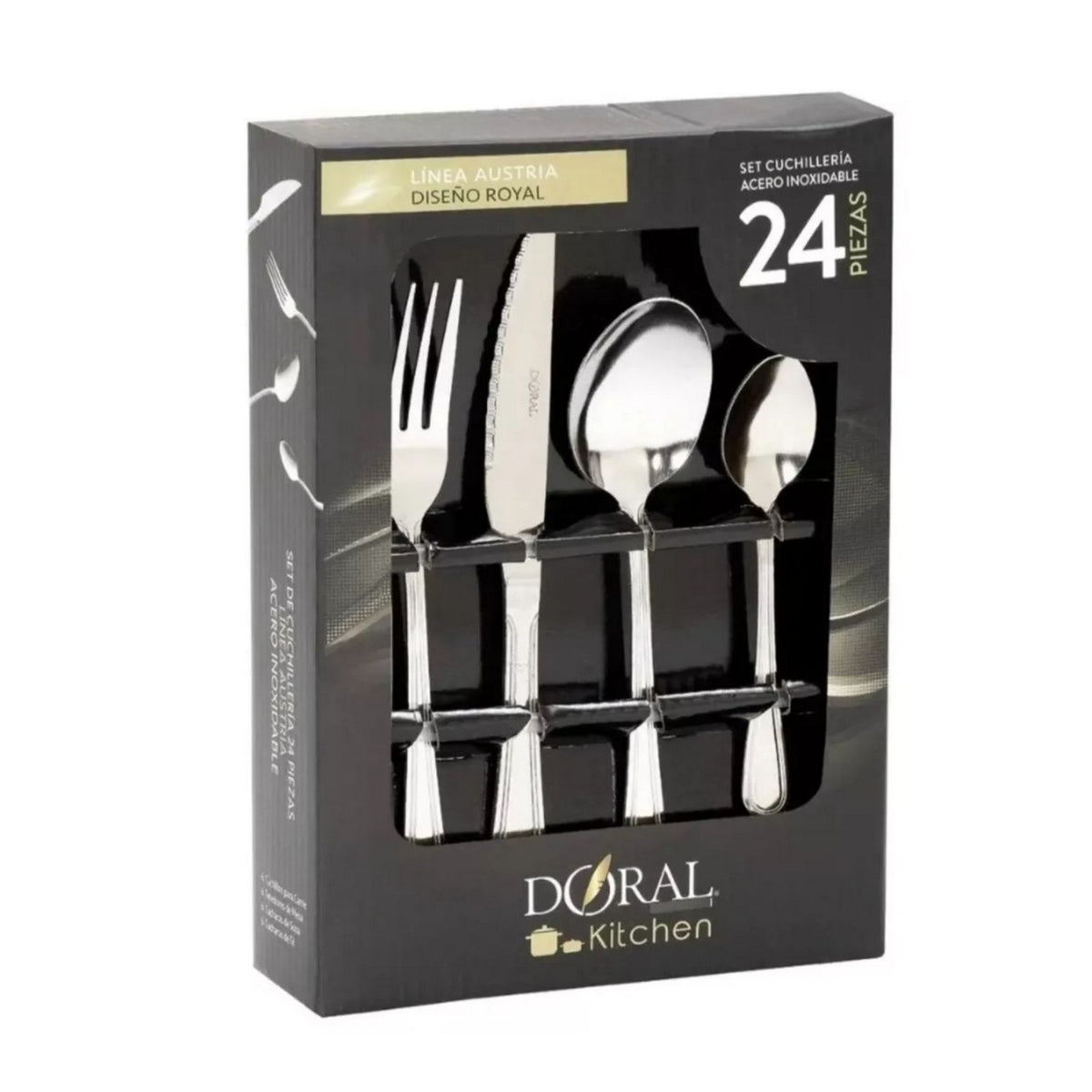 Set Juego Cubiertos Acero Inoxidable 24 Piezas