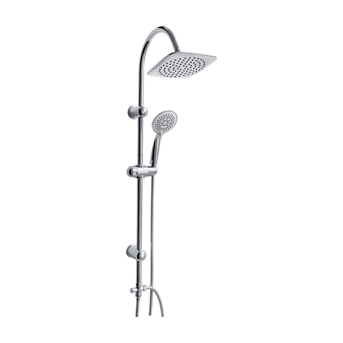 Columna Ducha Plato Plano Moderna Metal Cromado