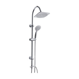 Columna Ducha Plato Plano Moderna Metal Cromado