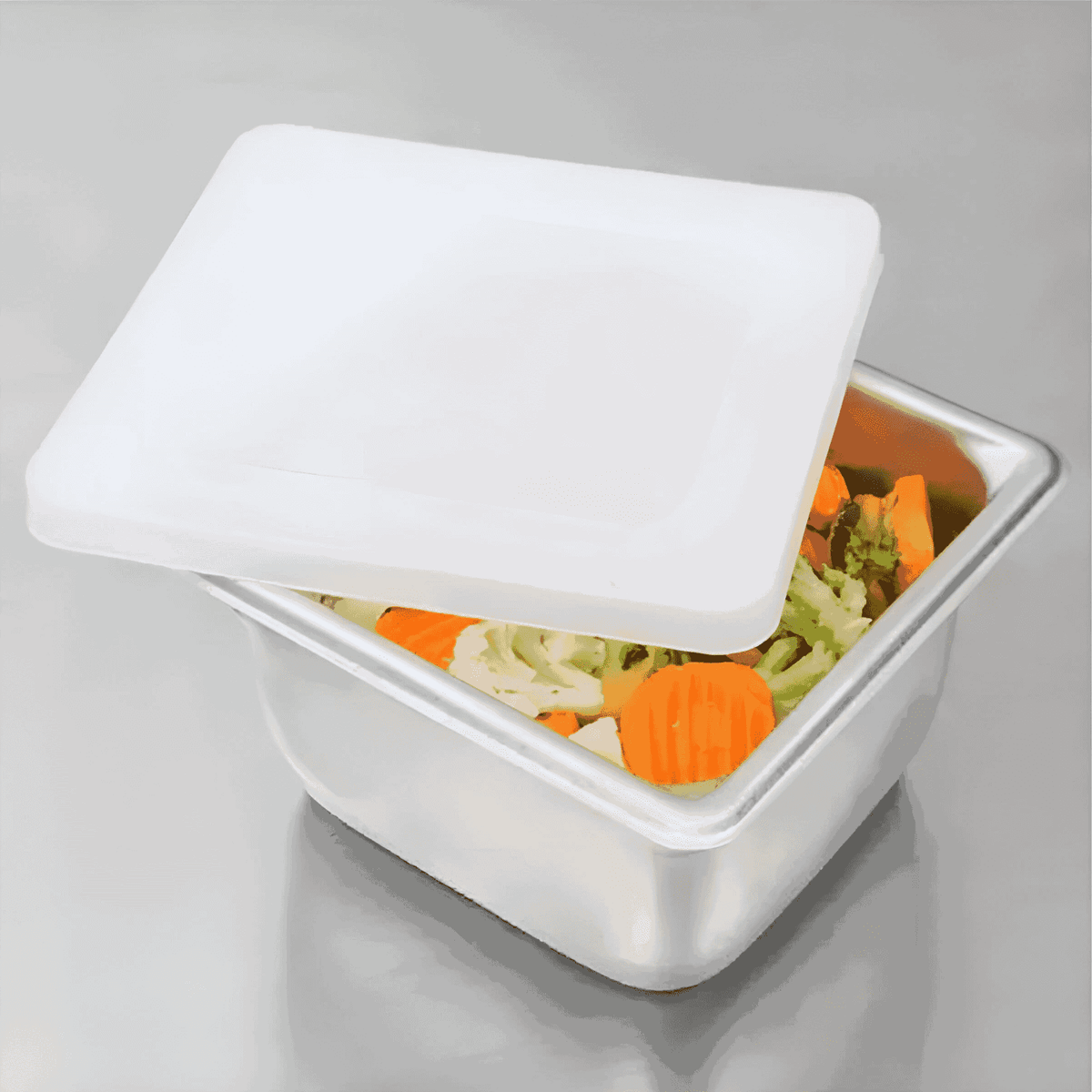 Pack 6 Deposito Gastronómico Acero Tapa 17X26 CM