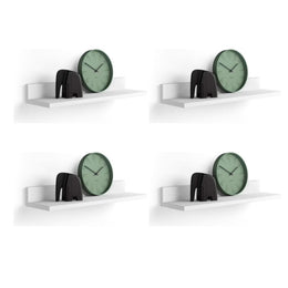 Set 4 Repisas Flotantes Rectas Soporte Blanco 2x 40 CM - 2x 60 CM