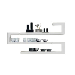 Juego Repisas Flotantes Madera Geo Blanco 95x45x15 CM