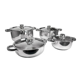 Juego Batería 8 Piezas Olla Cocina Acero inoxidable