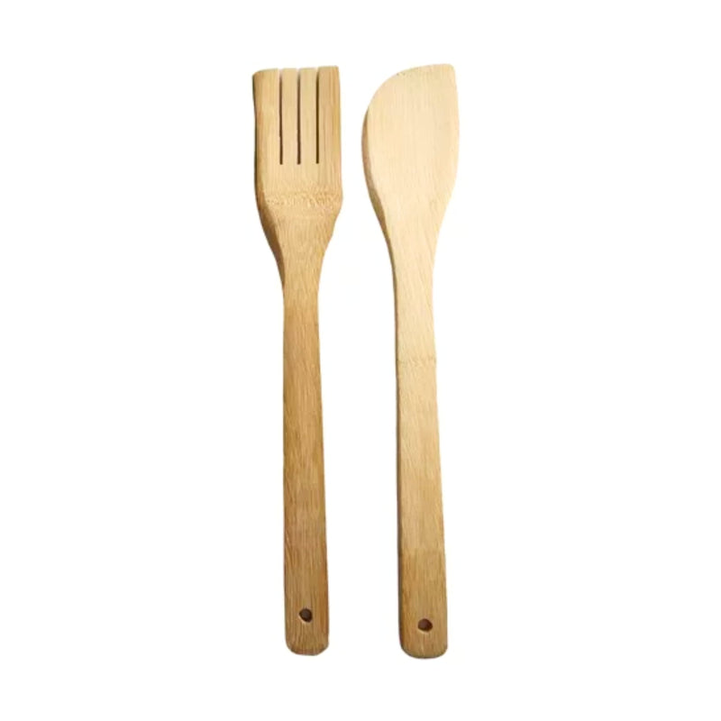 Set Utensilios 4 Piezas Bambú Cocina Antiadherente