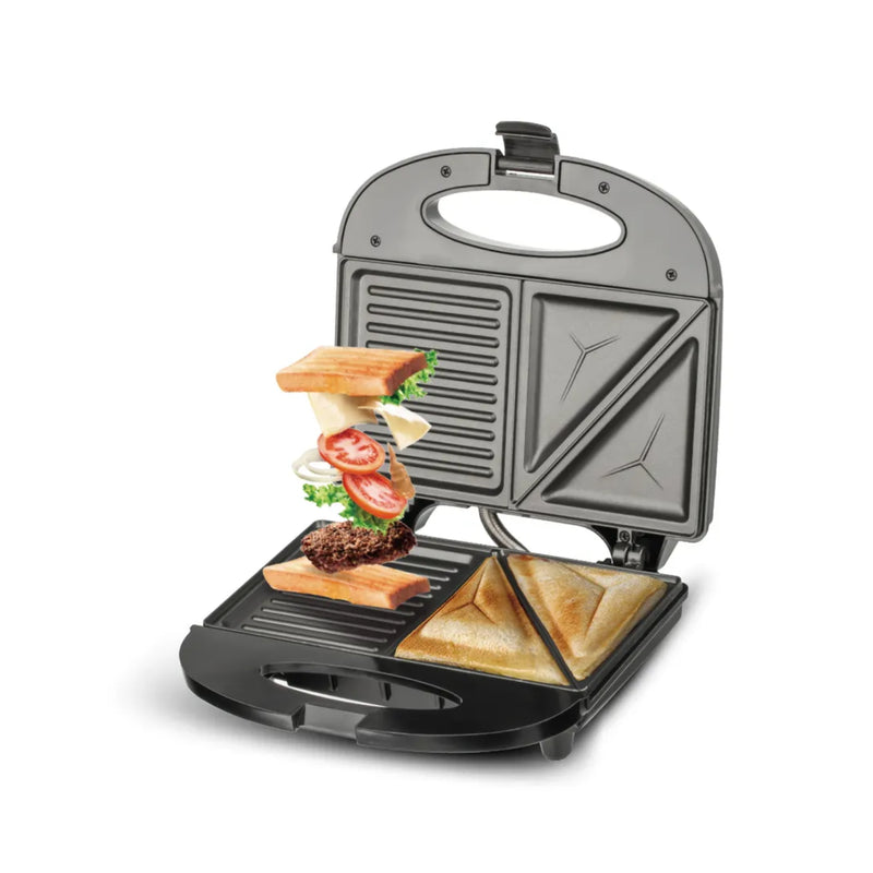 Maquina Plancha Tostadora Sandwichera Eléctrica 850 Watt Negro