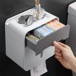 Dispensador Organizador Papel Higiénico Pañuelos Gris