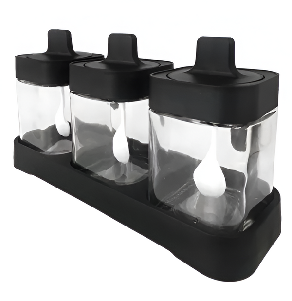 Organizador Especias Condimentos 3 Piezas Cuchara Tapa 400 ML