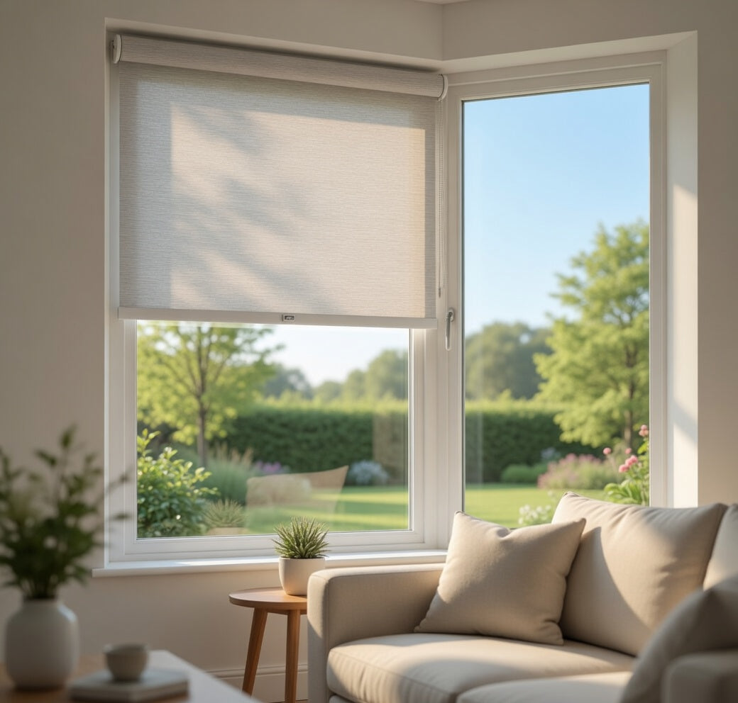 Cortina Roller Blackout Gris Diseño Jaspeado 60x240 CM