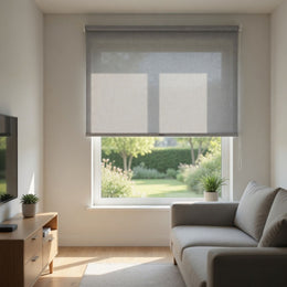 Cortina Roller Tejido Sunscreen Gris 120x120 CM
