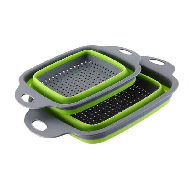 Pack 2 Coladores Escurridor Rectangular Cocina Verde