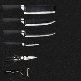 Set Cuchillo Acero Inoxidable 6 Piezas Antibacterial Negro