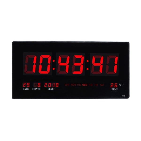 Reloj Digital LED Pared Hora Fecha Temperatura 22x46x2.5 CM