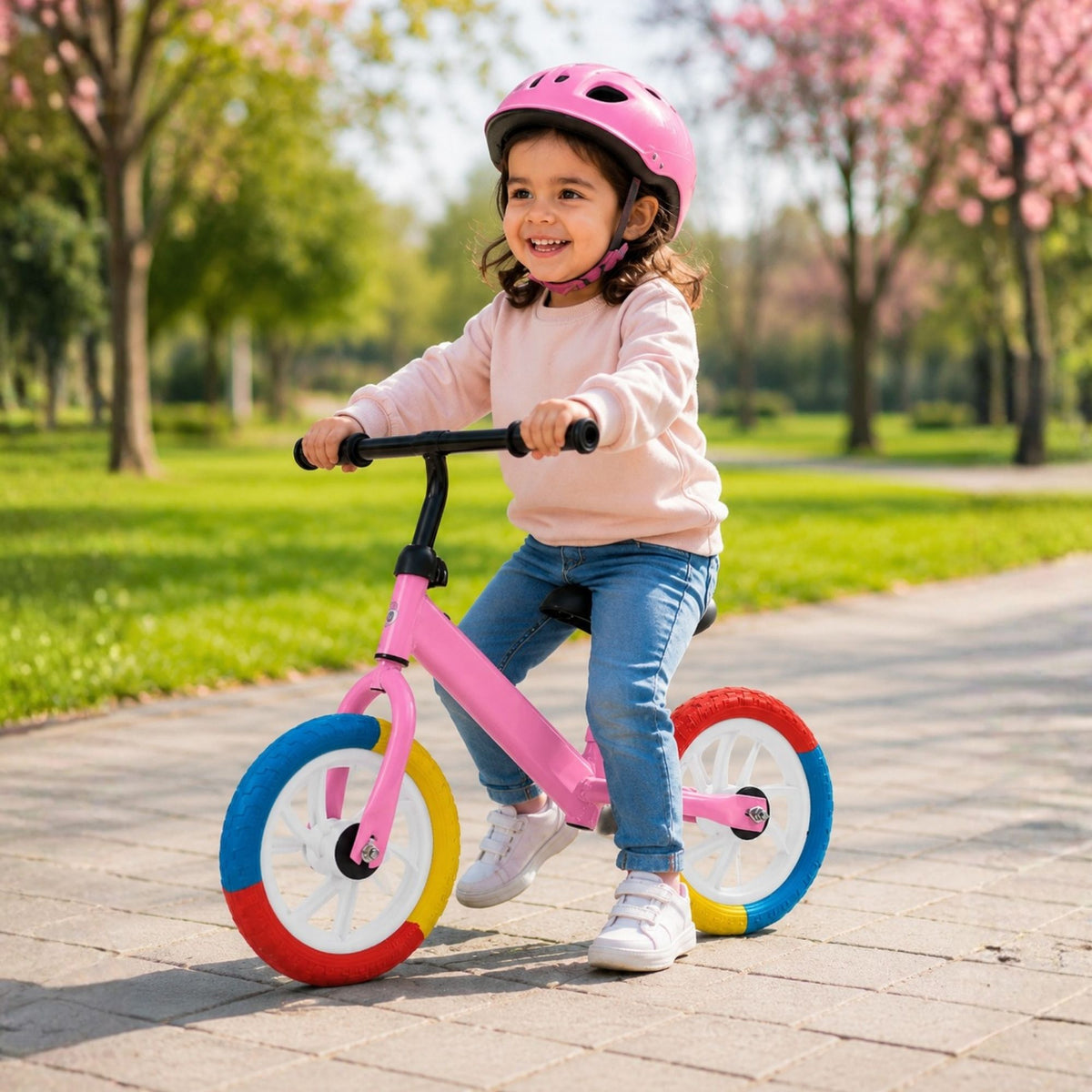 Bicicleta Equilibrio Sin Pedales Infantil Aprendizaje Rosada