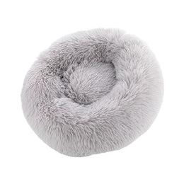 Cama Peluda Mascota Ultrasuave Gato Perro 70x70 CM Gris