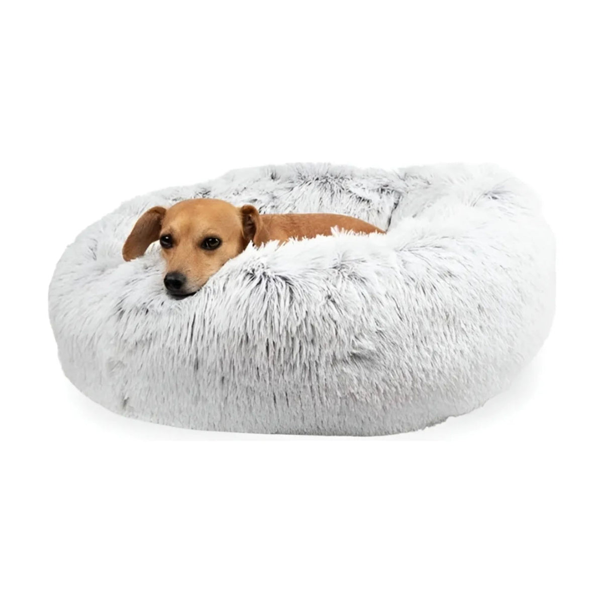 Cama Peluda Mascota Ultrasuave Gato Perro 70x70 CM Gris