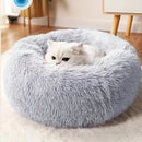 Cama Peluda Mascota Ultrasuave Gato Perro 70x70 CM Gris