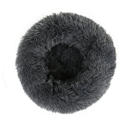 Cama Peluda Mascota Ultrasuave Gato Perro 70x70 CM Negro