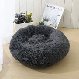 Cama Peluda Mascota Ultrasuave Gato Perro 70x70 CM Negro