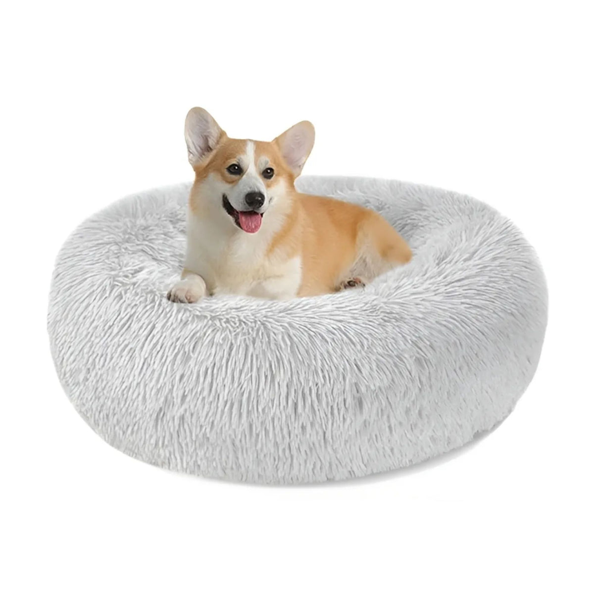 Cama Peluda Mascota Ultra suave Gato Perro 50x8x50 CM Gris