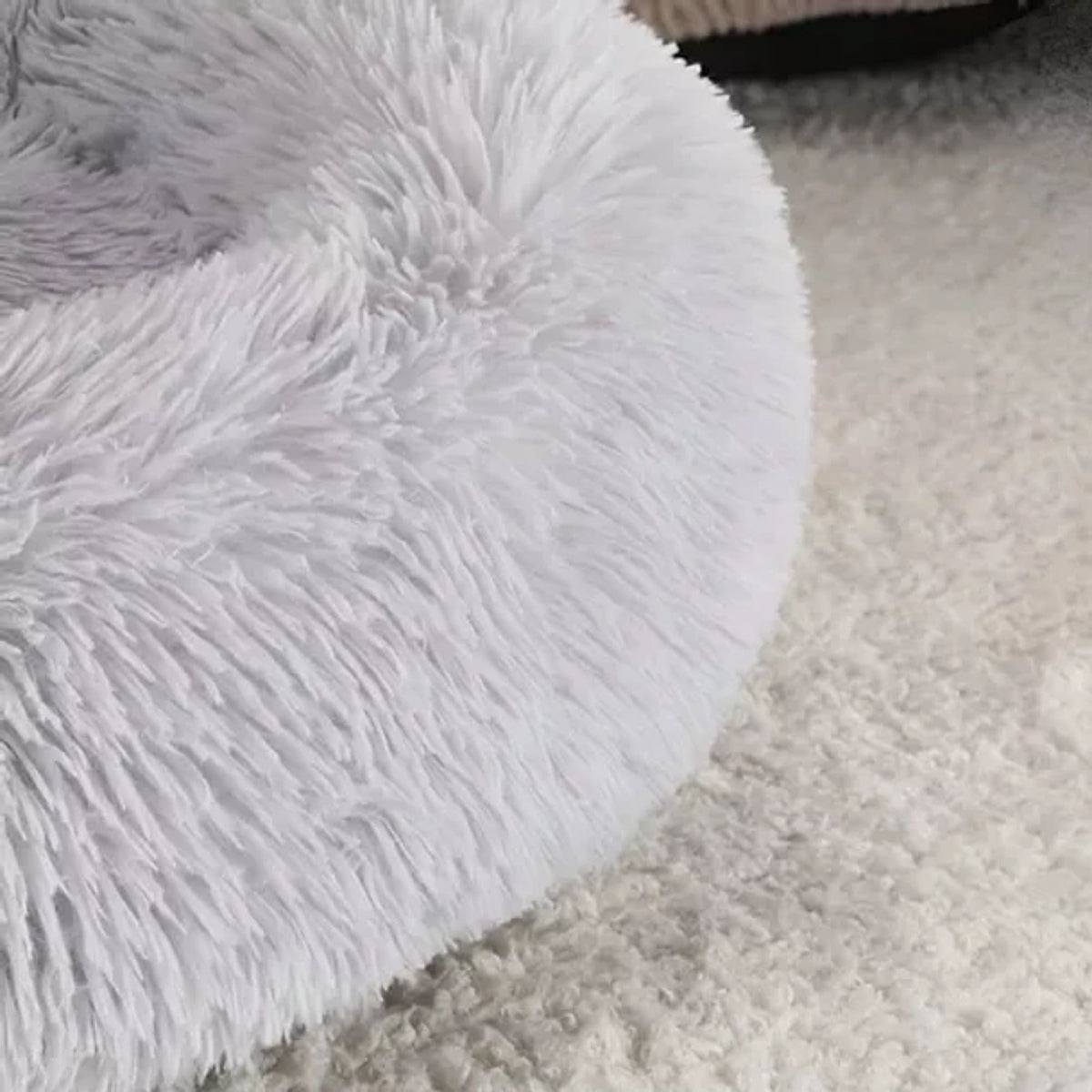 Cama Peluda Mascota Ultra suave Gato Perro 50x8x50 CM Gris