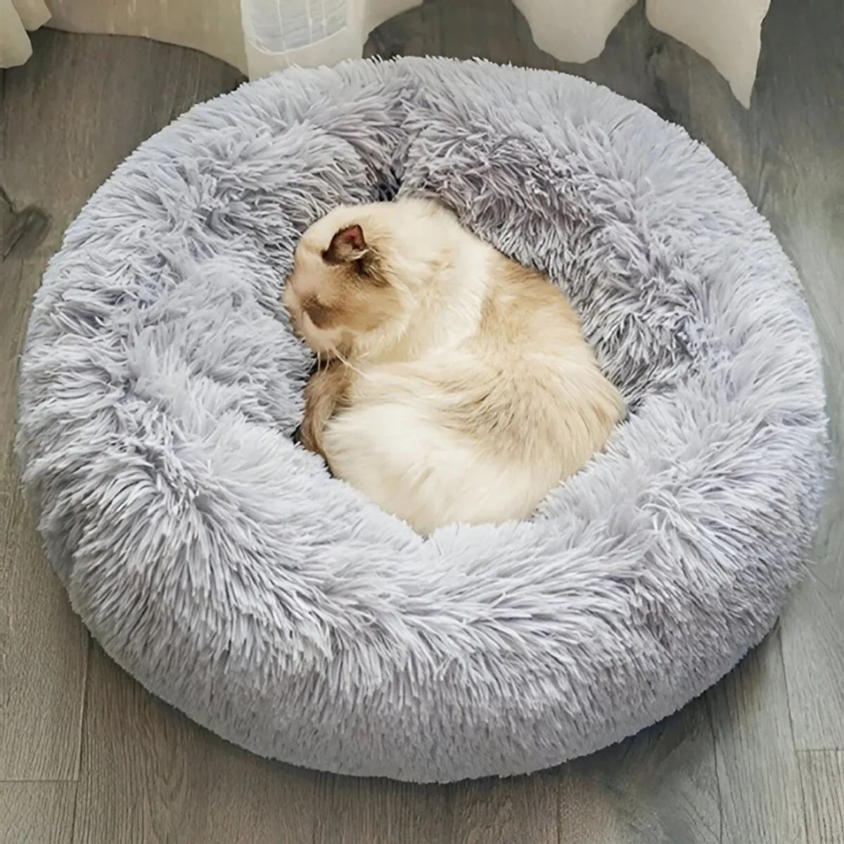 Cama Peluda Mascota Ultra suave Gato Perro 50x8x50 CM Gris