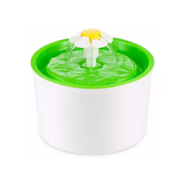 Bebedero Fuente Eléctrico Agua Mascotas 2 L Color Blanco Verde