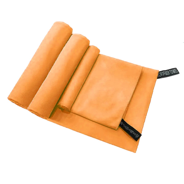 Set 3 Toallas Baño Viaje Microfibra Secado Rápido Naranja