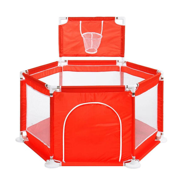 Piscina Corral Infantil Bebe Estimulación Pelotas 125x65 CM Rojo