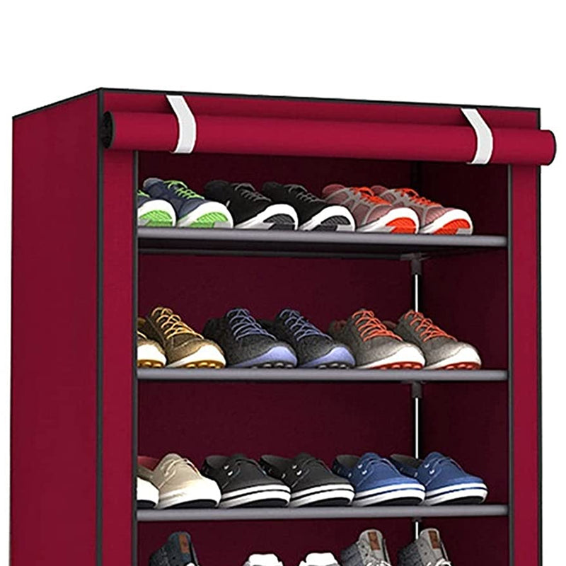 Zapatero Organizador Hogar Tela 5 Niveles 92x60x30 CM Red Wine