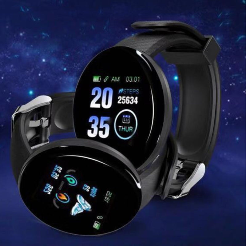 Reloj Smart Band Carga USB Redondo Negro