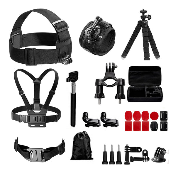 Kit 30 Accesorios Cámara Deportiva GoPro Estuche