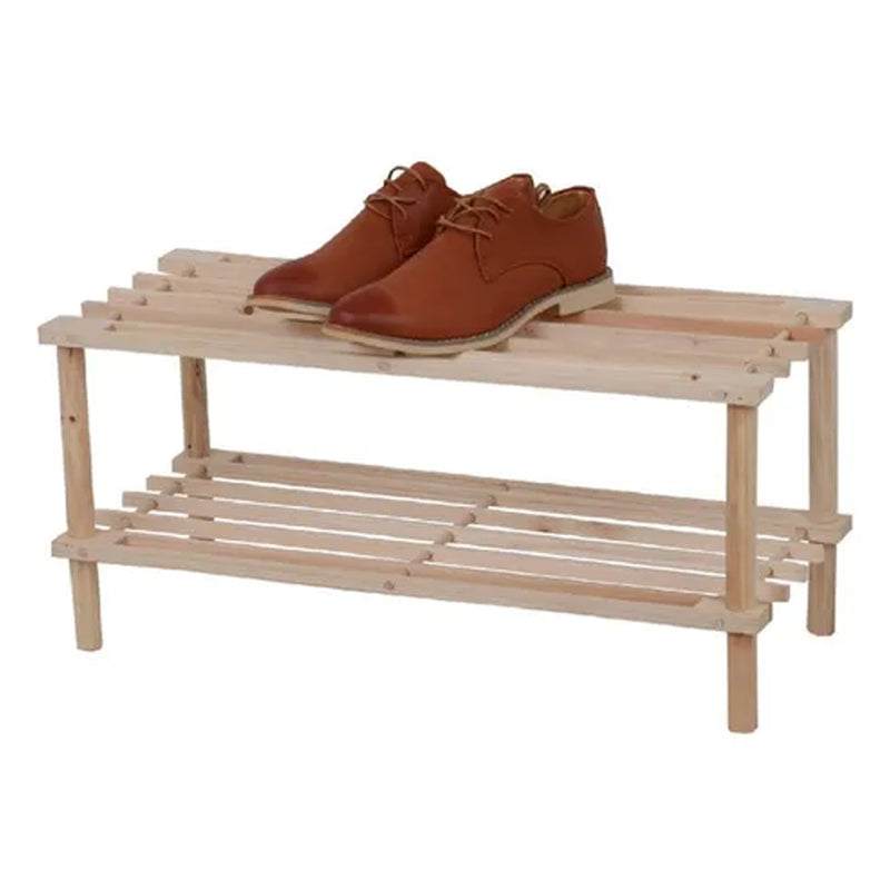 Zapatero Organizador Madera 2 Niveles 29.5x63x26 CM Café