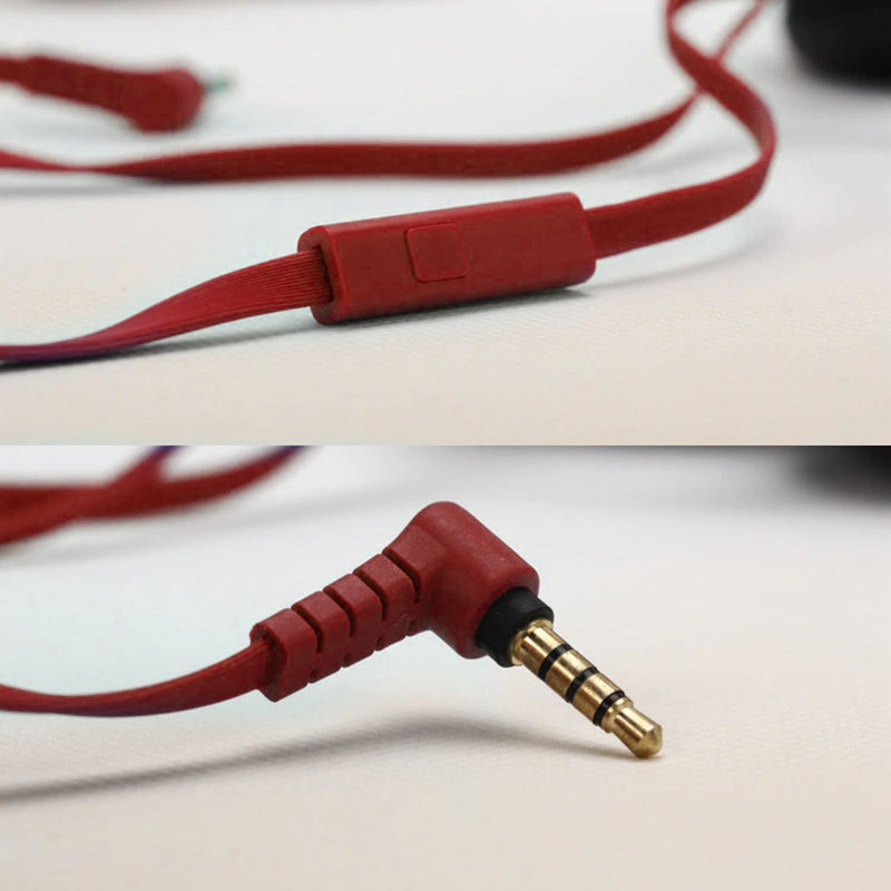 Audífono Extra Bass Micrófono 3.5 MM Plug Estéreo Rojo