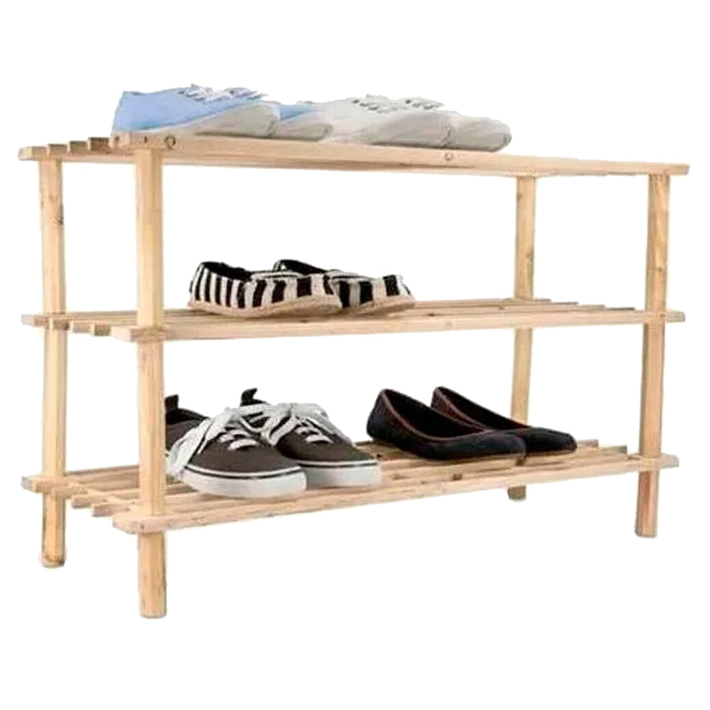 Zapatero Organizador Madera 3 Niveles 63x48.5x26 CM Café