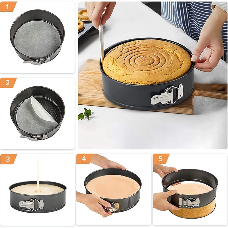 Set 3 Moldes Circular Desmontable Antiadherente Cocina