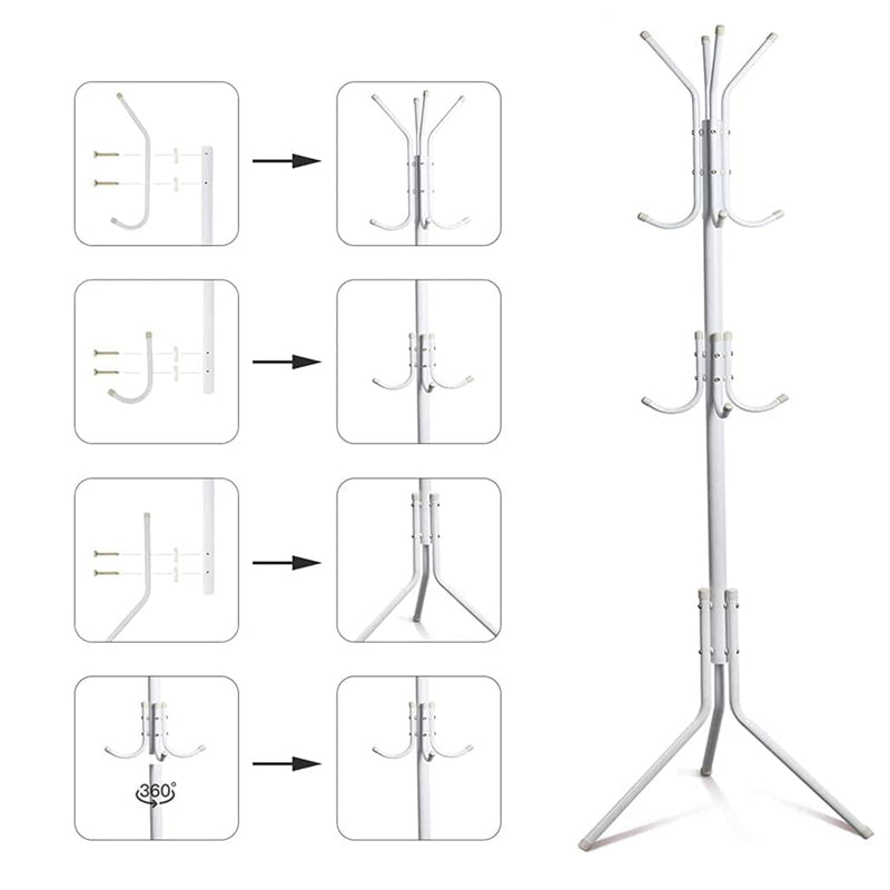 Colgador Perchero Metálico Trípode Blanco 165 CM x 42 CM