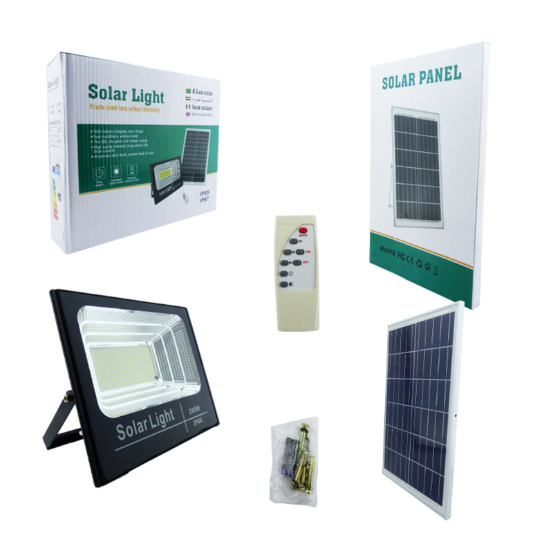 Foco Solar 397 LED 200 Watt Panel Solar Control Remoto