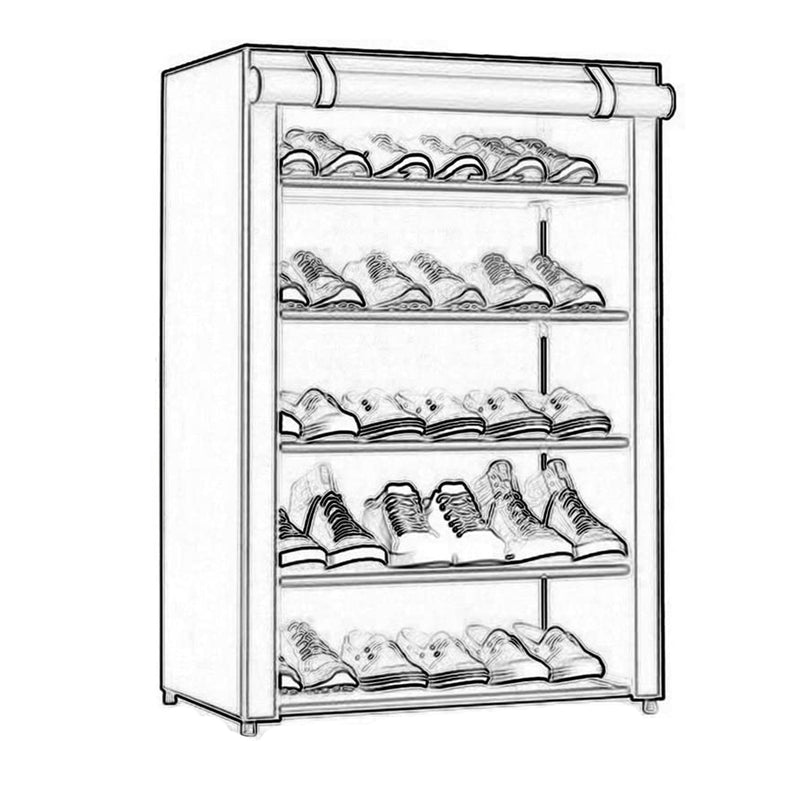 Zapatero Organizador Hogar Tela 5 Niveles 92x60x30 CM Gris